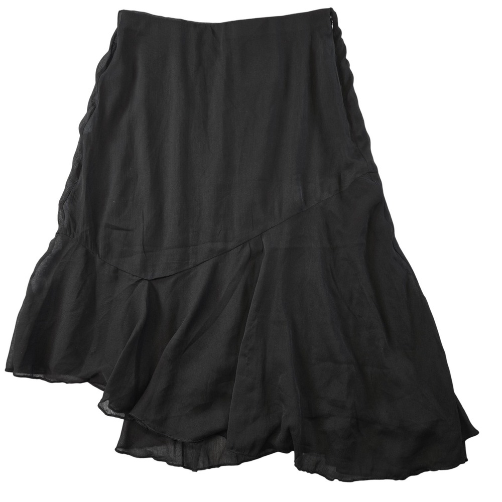 Abercrombie & Fitch Skirt Womens S Black Chiffon Flare Midi‎ Lined Party